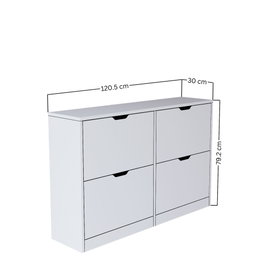 Hanah Home Zapatero 1600-50 Blanco Mate 120.5x79.2x30 cm
